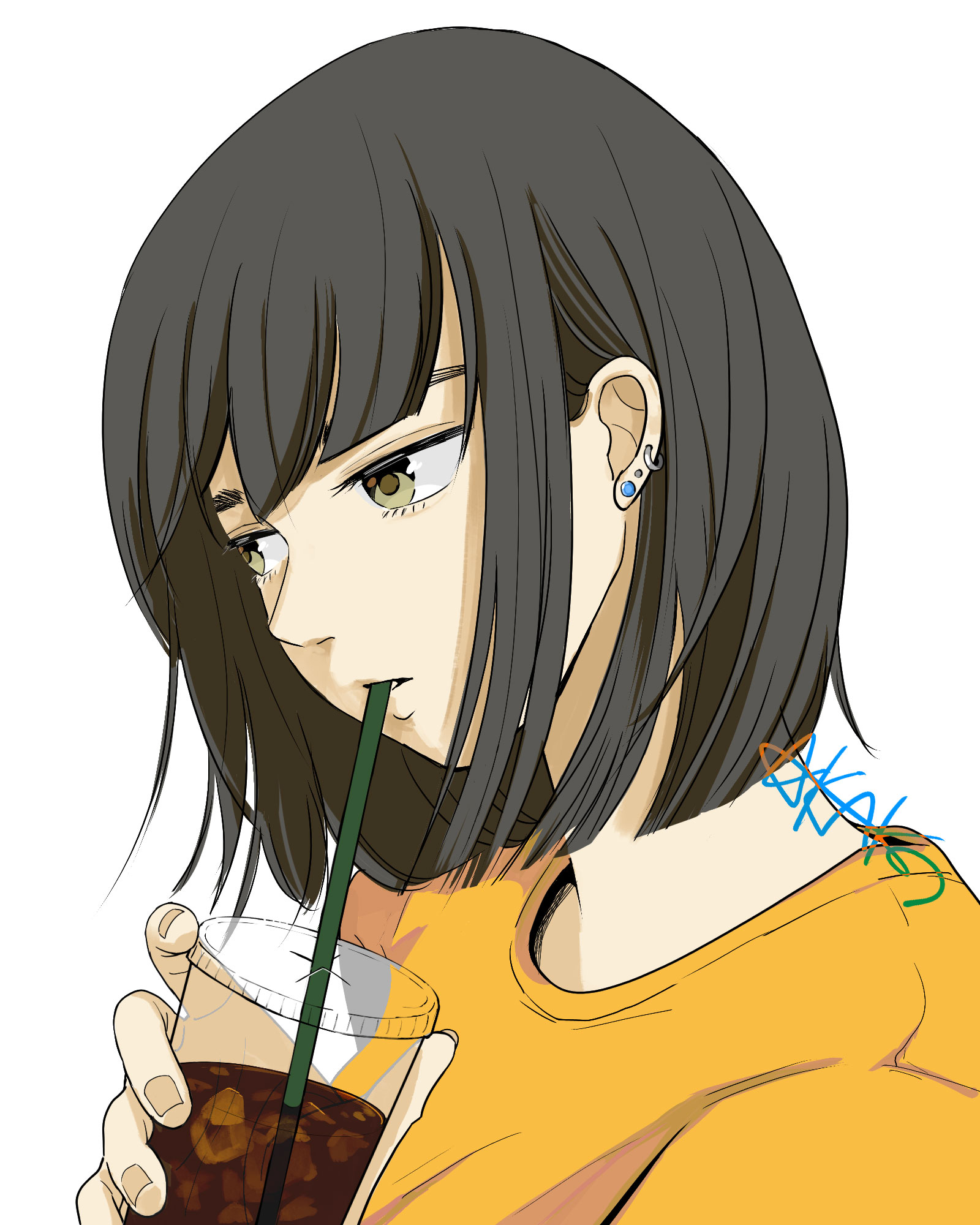 『アイスコーヒーぐび』　Photoshop