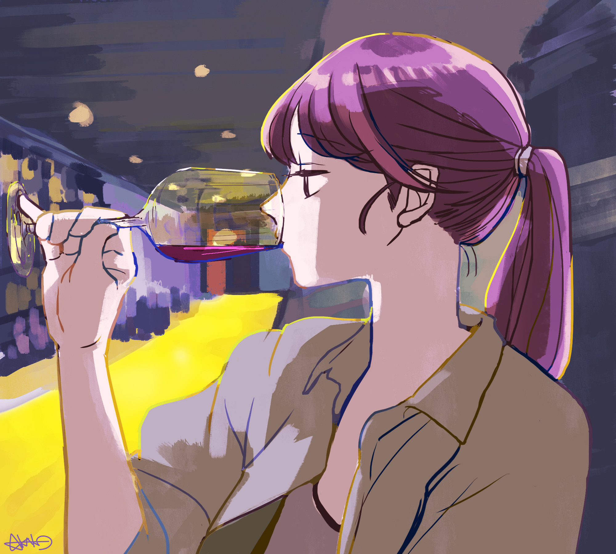 『ワインぐび』　Photoshop